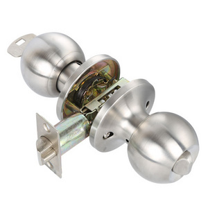 Round Entry Door Knobs With Lock And Keys Stainless Cylindrical Lock 60Mm Safety Privacy Knob Locks