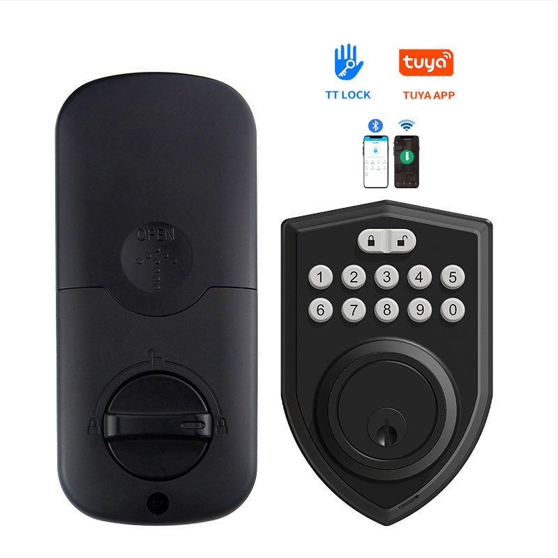 Fingerprint Password Smart Biometric Powered Wooden Digital Smart Door Lock Deadbolt Easy Install Smart Lock Door Wi-Fi