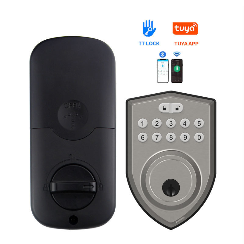 Fingerprint Password Smart Biometric Powered Wooden Digital Smart Door Lock Deadbolt Easy Install Smart Lock Door Wi-Fi