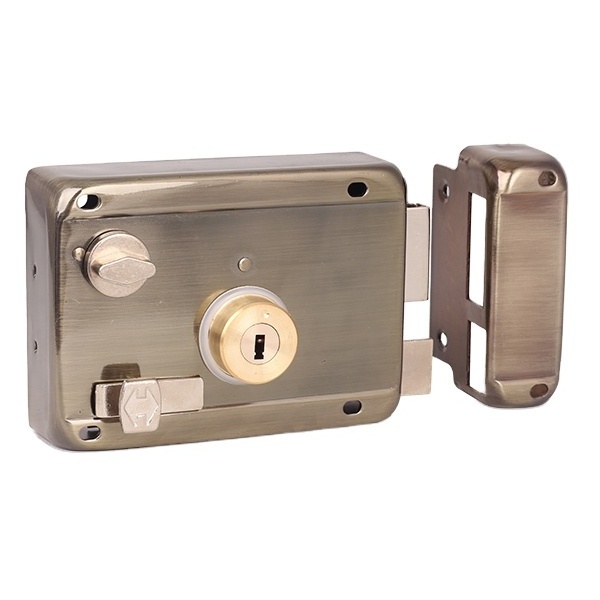 From Zhongshan Factory Rim Night Latch Lock Steel Lock The Door Wire Drawing rim lock