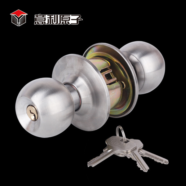 Commercial cylindrical entry privacy bathroom bedroom interior handle lock main door stainless steel thin door lock