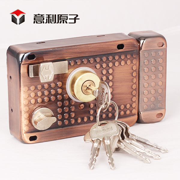 Aluminum sliding Rotating mortise lock bonnet open rim lock for gate door access control door lock