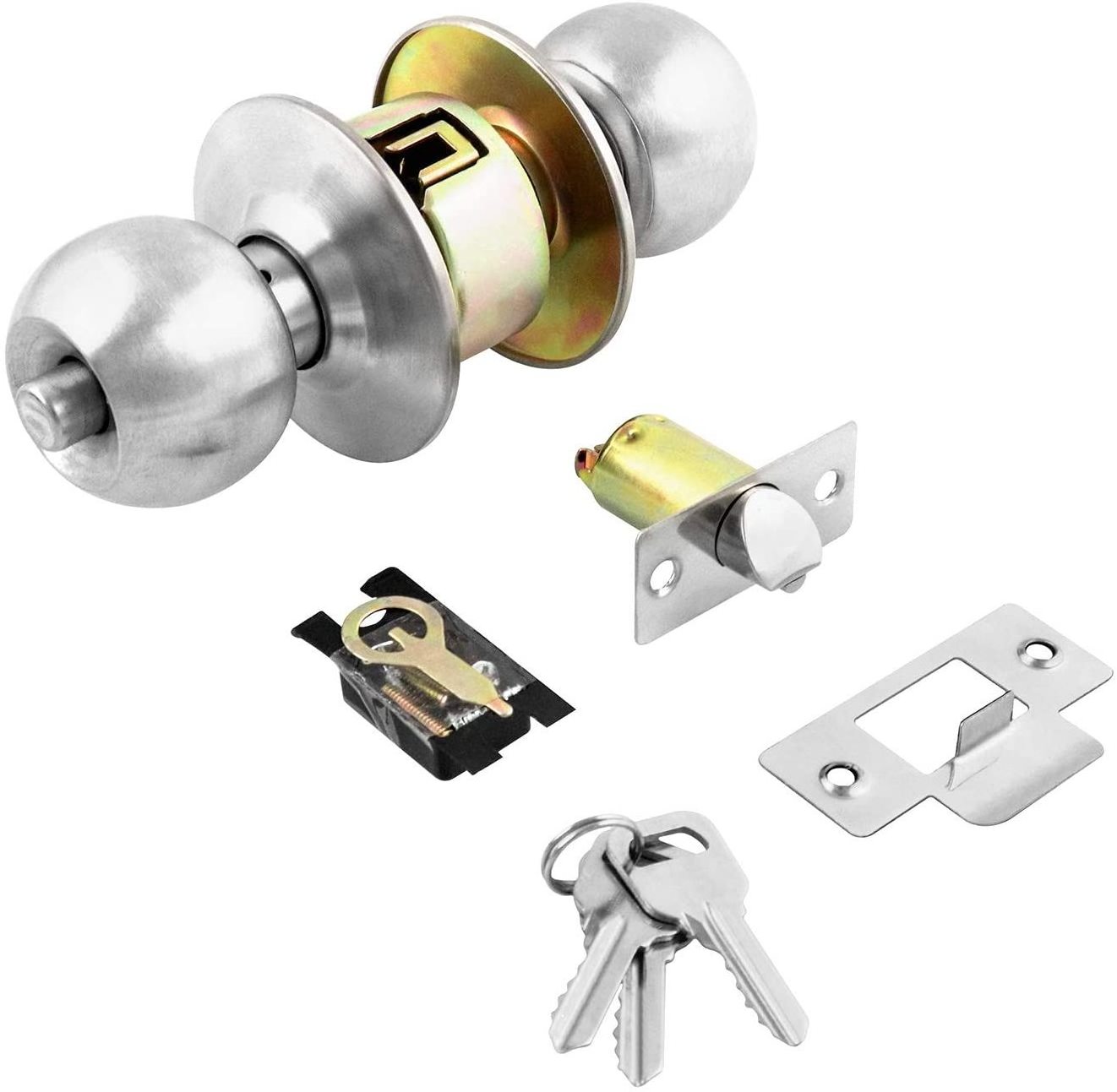 Commercial cylindrical entry privacy bathroom bedroom interior  cylindrical door knob lock cylinder security