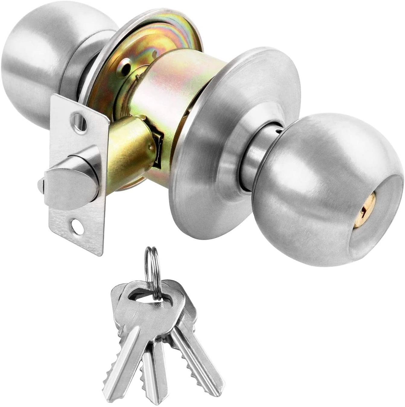 Commercial cylindrical entry privacy bathroom bedroom interior  cylindrical door knob lock cylinder security