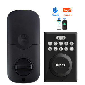 Door Lock Remote Unlock Smart Gateway Ttlock App Cerradura Inteligente Door Locks With Keypad Home Smart Deadbolt Lock