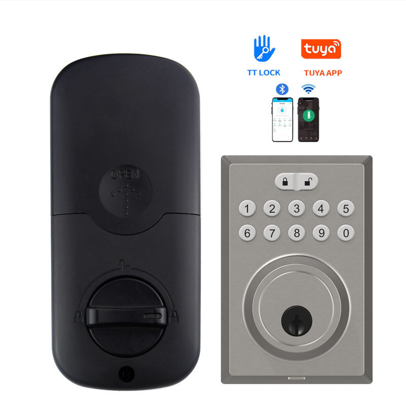 Door Lock Remote Unlock Smart Gateway Ttlock App Cerradura Inteligente Door Locks With Keypad Home Smart Deadbolt Lock