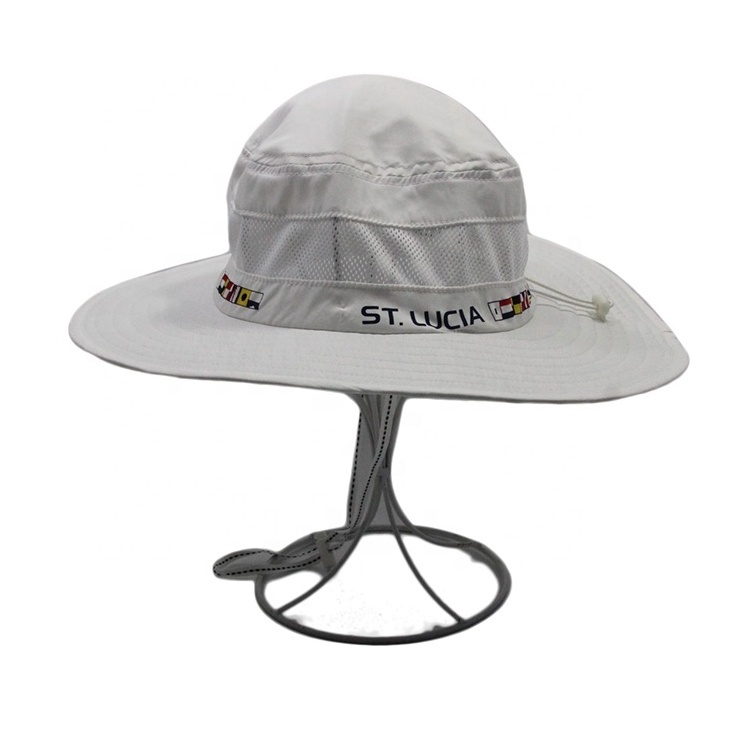 Outdoor Popular UV Resistance Custom Logo Polyester Easy Drying Bucket Fisherman Hat Camping Foldable Bucket Hat With String