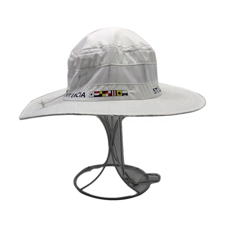 Outdoor Popular UV Resistance Custom Logo Polyester Easy Drying Bucket Fisherman Hat Camping Foldable Bucket Hat With String