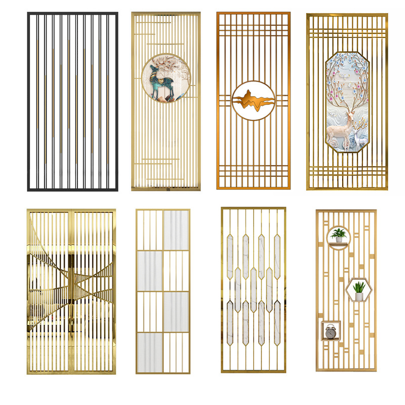 Custom design metal panels decorative stainless steel gold screen lobby partitions decorative partitions room divider