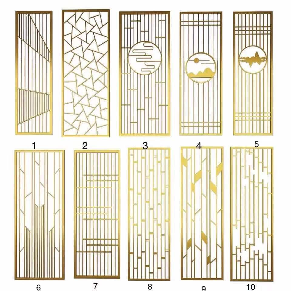 Custom design metal panels decorative stainless steel gold screen lobby partitions decorative partitions room divider