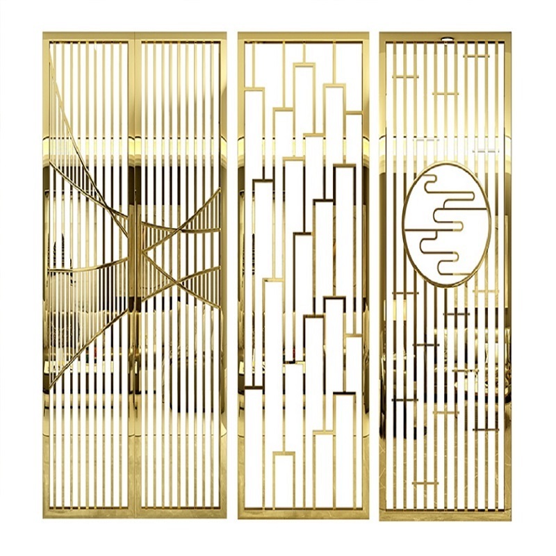 Custom design metal panels decorative stainless steel gold screen lobby partitions decorative partitions room divider