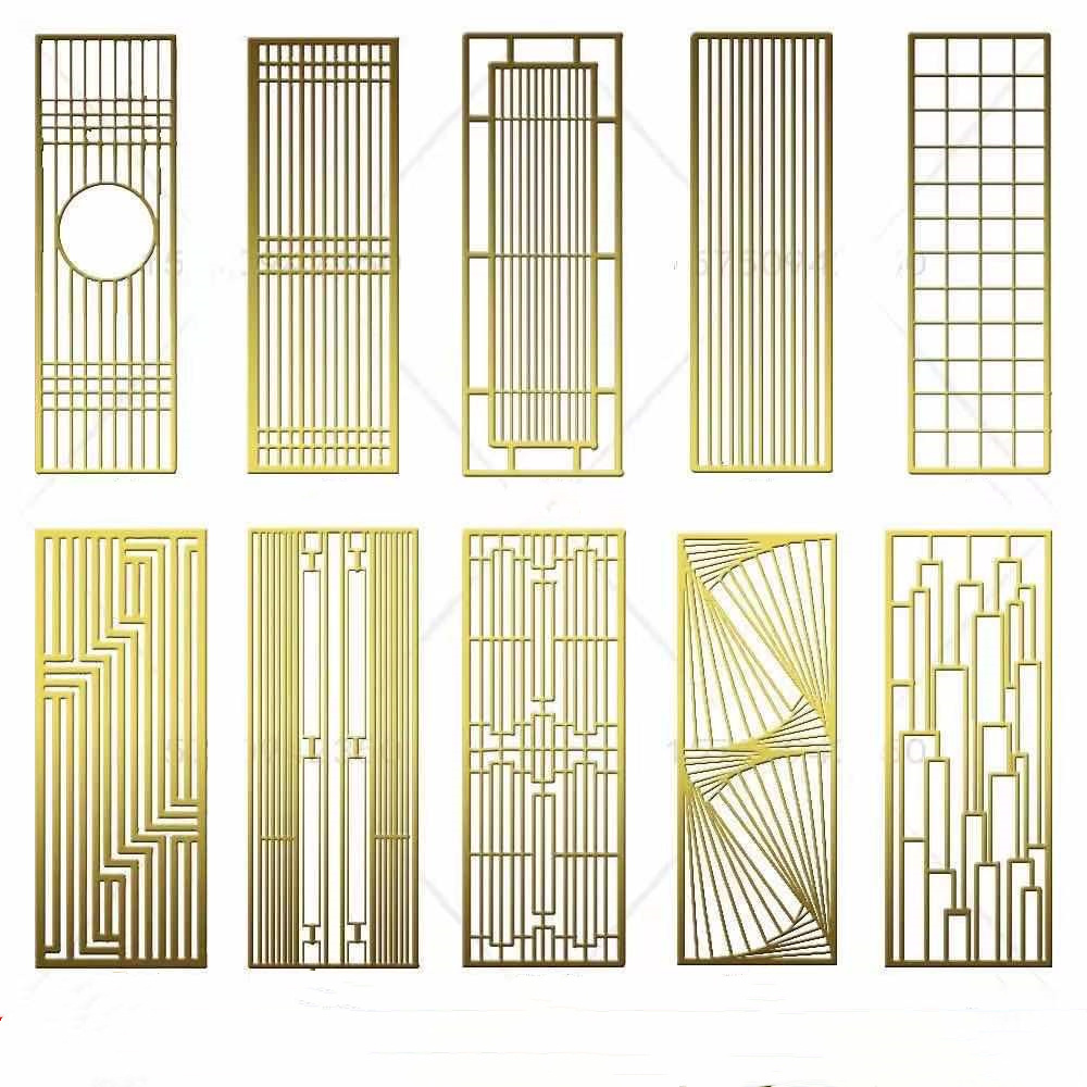 Custom design metal panels decorative stainless steel gold screen lobby partitions decorative partitions room divider