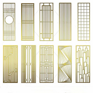 Custom design metal panels decorative stainless steel gold screen lobby partitions decorative partitions room divider