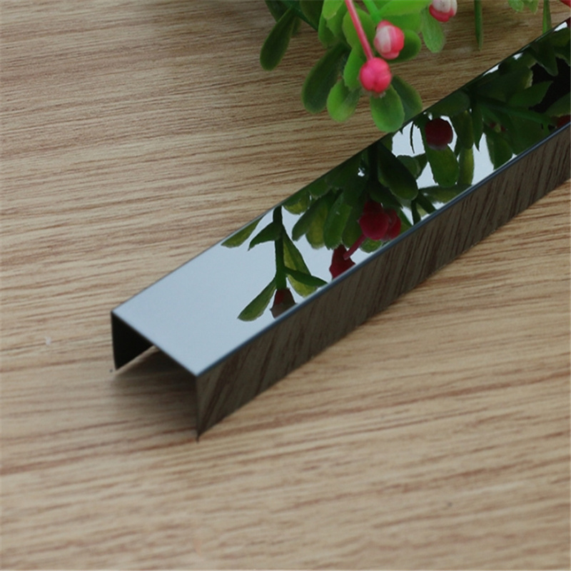 Free sample 201/304/316 metal stainless steel U profile  shape channel ss flexible tile edge trim for decoration