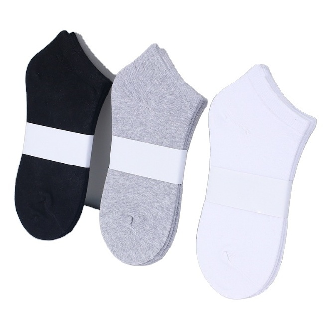 Cheapest Breathable Wholesale cheap pure color Polyester and cotton men Ancle socks