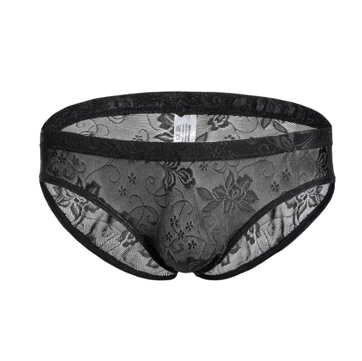 Men's Briefs Lingerie See Through Lace Sexy Underwear Gay Underpants