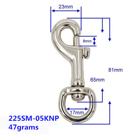 High Quality Stainless Steel Lanyard Metal Spring Clips Snap Hook Safety Hook Metal Brass Safety Snap Hook For Wholesale