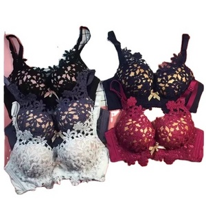 Embroidery Flower Bra Set Women Wire Free Push Up Bra letter Set Underwear Women Young Girl Bra and Panties Set Lingerie