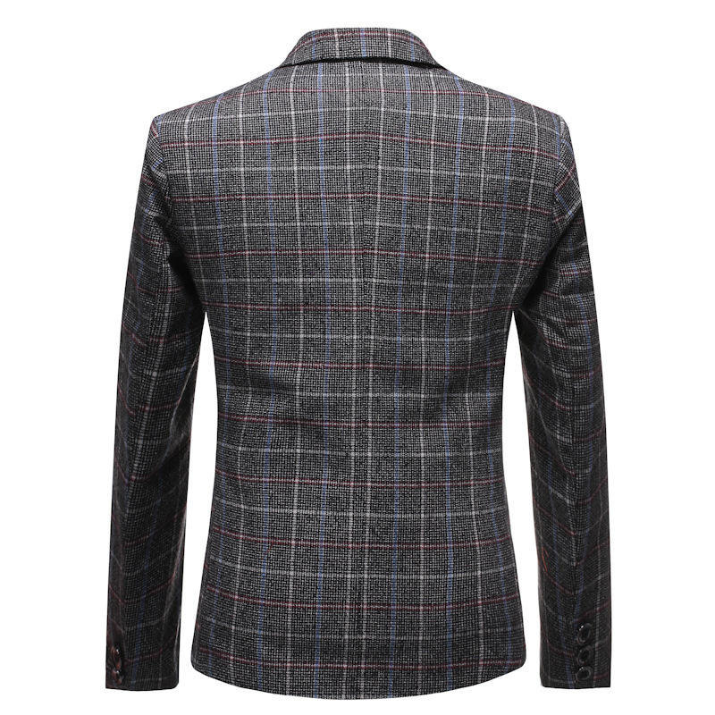 New plaid suit plus size two-button single western top men's suit