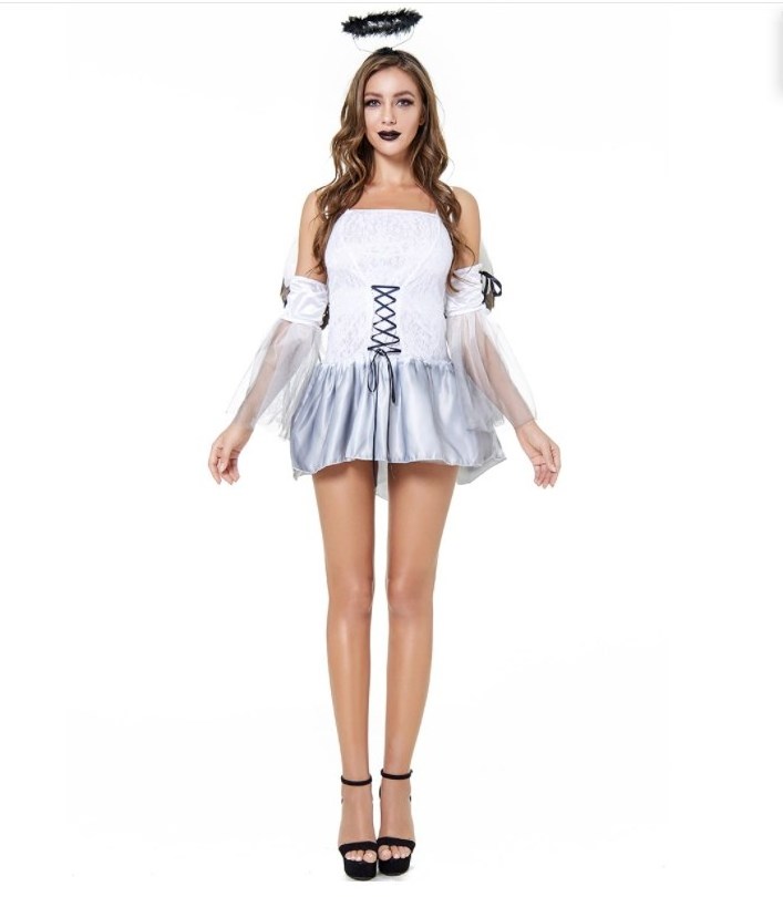 Game Uniforms Dark angel wing costumes girls ghost bride costume dress sexy halloween suit costumes for women