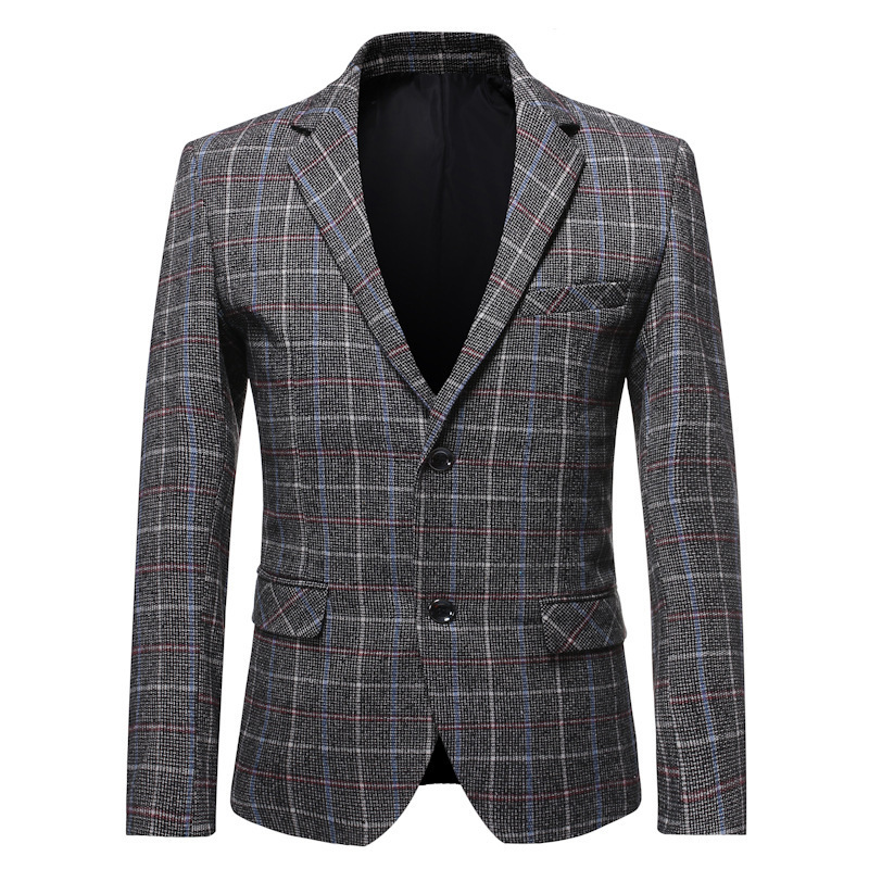 New plaid suit plus size two-button single western top men's suit