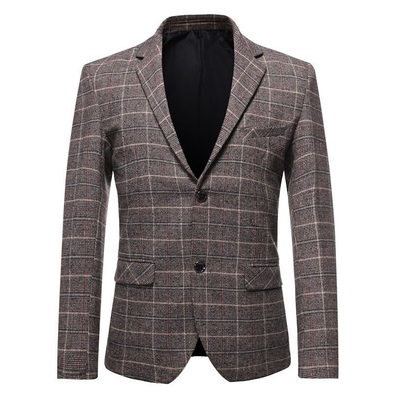 New plaid suit plus size two-button single western top men's suit