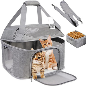 Cat Carrier for 2 Cats  Soft Side Pet Carrier for Cat, Small Dog, Collapsible Airline Approved Cat Carrier for Large Cats 20 lbs