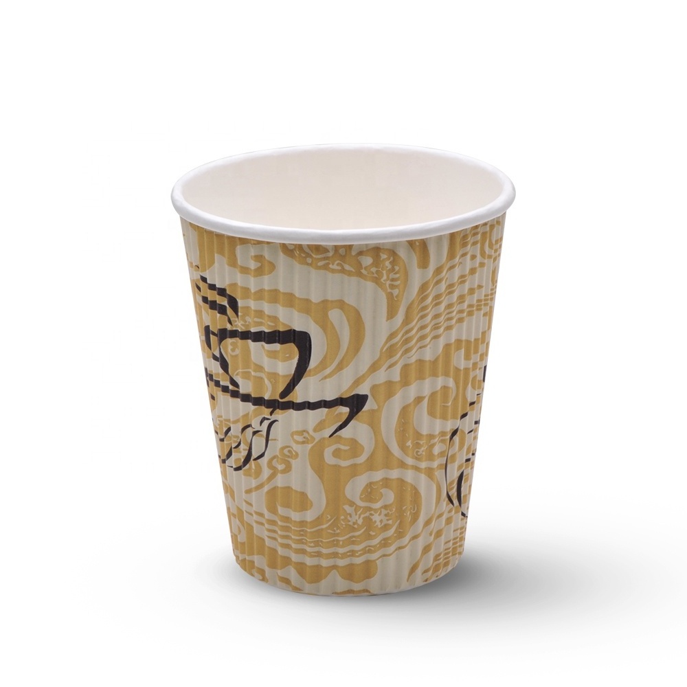 4 oz 8 oz 12 oz 16 oz  ripple wall paper cup logo custom printing coffee cups