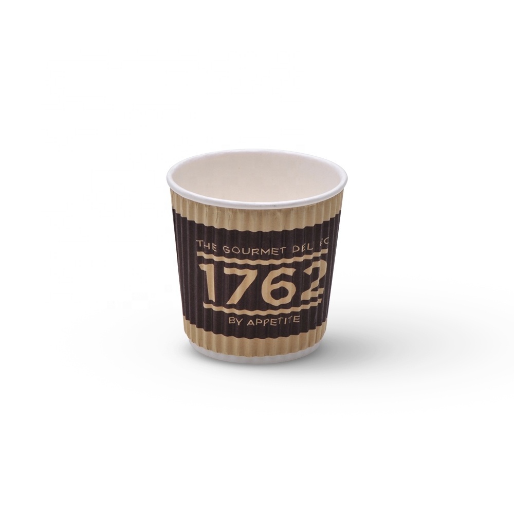 4 oz 8 oz 12 oz 16 oz  ripple wall paper cup logo custom printing coffee cups