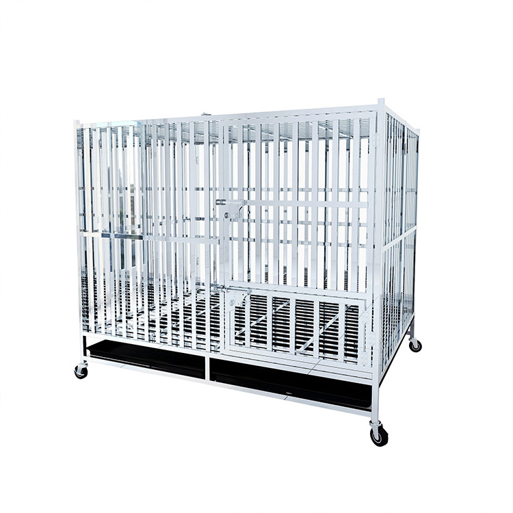 Foldable Double Door 304 Stainless Steel XL XXL Pet Breeding Crates High Quality Large Dog Cages With Wheels