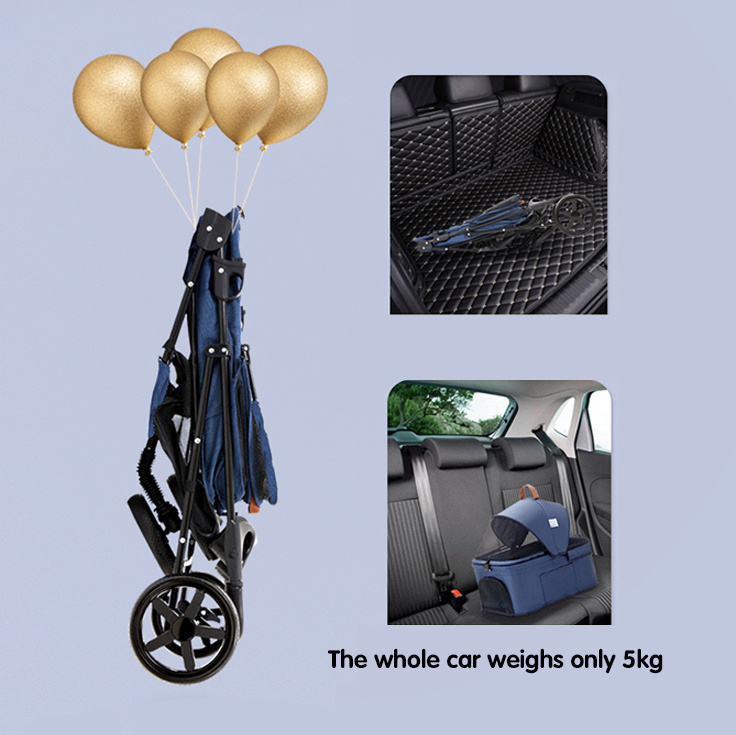 3-in-1 Foldable Pet Stroller Detachable Carrier Car Seat 4 Wheels Dog Cat Stroller