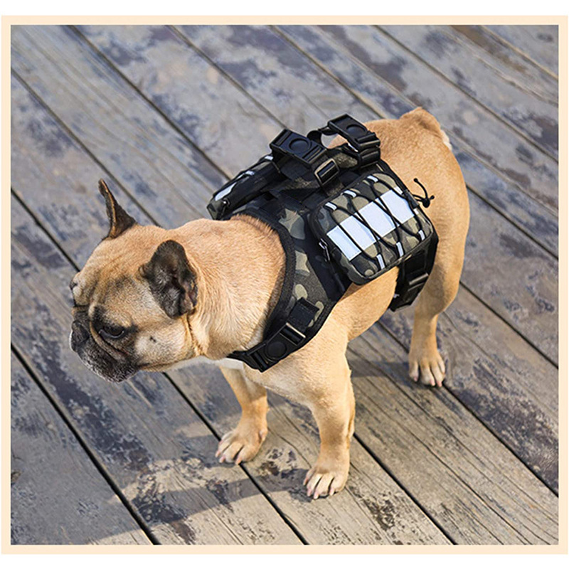 wholesale adjustable Large Pet Dog harness with Jacket Backpack Personalized Tactical Dog harness