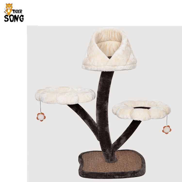 Multi-Level Cat Tree Condo Furniture with Sisal-Covered Scratching Posts for Kittens for Cats and Pets