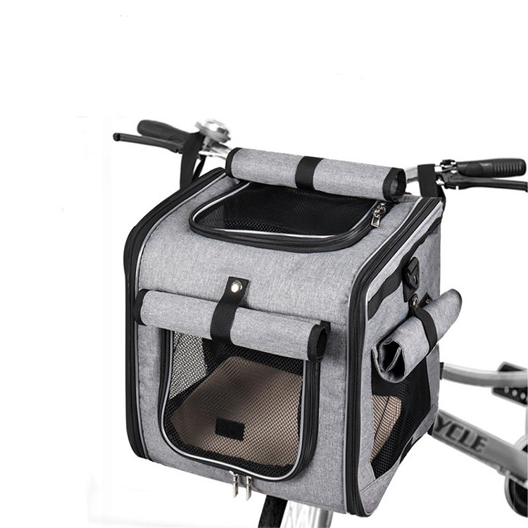 High quality outdoor dog Bike Basket Expandable dog carrier for small medium dog puppies