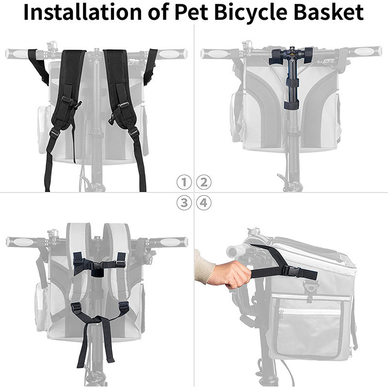 Removable Breathable Polyester Large Capacity Bike Bag for Pet Carrier