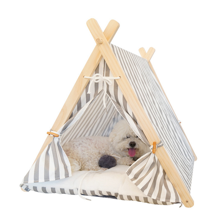 Cheap Pet Sleeping Beds With Soft Cushion Pet Teepee Indian Tents For Small Dogs