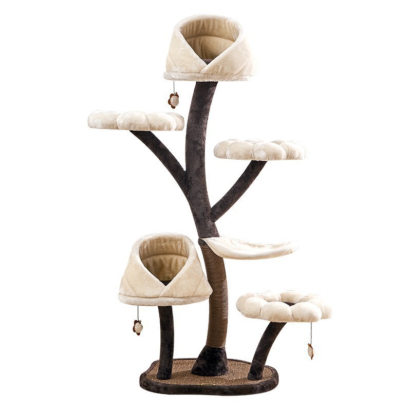 Multi-Level Cat Tree Condo Furniture with Sisal-Covered Scratching Posts for Kittens for Cats and Pets