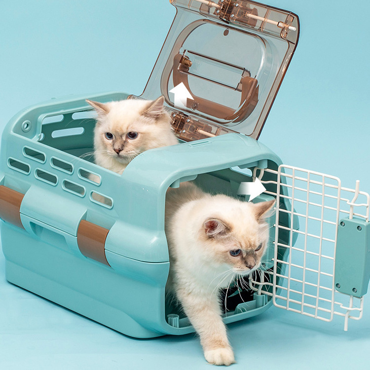 Plastic Cat Cage Portable Dog Crates Airline-approved Carrier For Small Size Pets