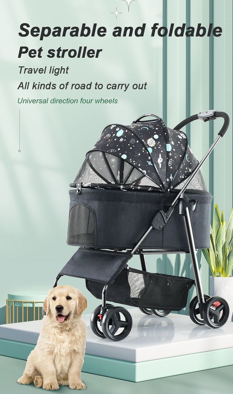 Wholesale customizable portable foldable pet carts for cats and dogs can be OEM