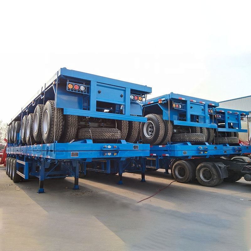 ZW Group 3 Axle 4 Axle 40T 60T Flatbed Flat Bed Container Semi Trailer FlatBed Trailer for Africa