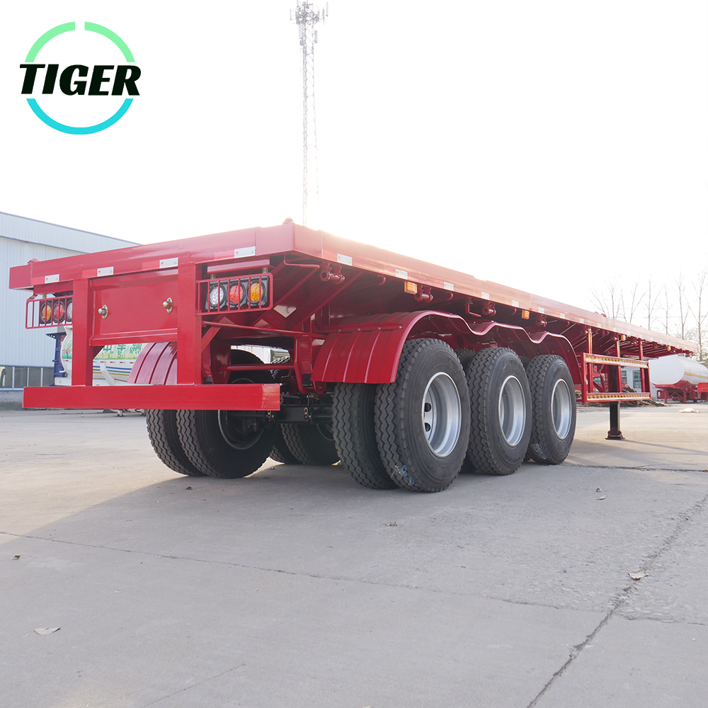 ZW Group 3 Axle 4 Axle 40T 60T Flatbed Flat Bed Container Semi Trailer FlatBed Trailer for Africa