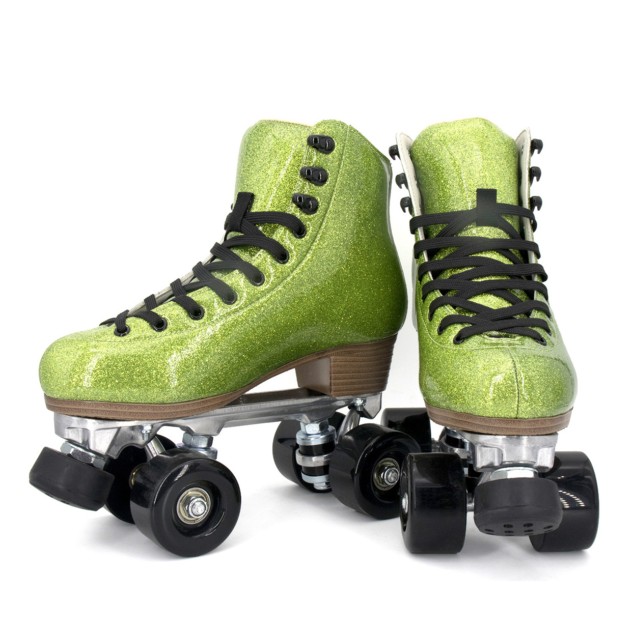 Flashing Roller Green Glitter Style 4 Wheels Professional Quad Roller Skate New Patines rainbow