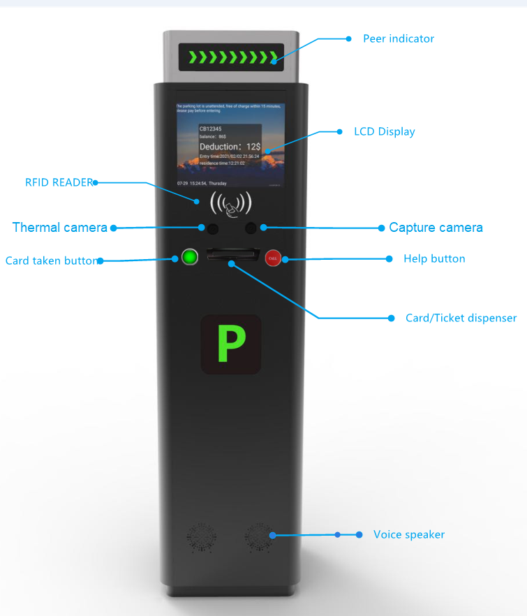 Parking Revenue Control system RFID card house barcode ticket box for car parking Electronic Validator Access control system