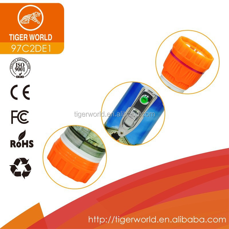 Tiger world plastic body powerful dry battery torch led light flashlight for housing lighting