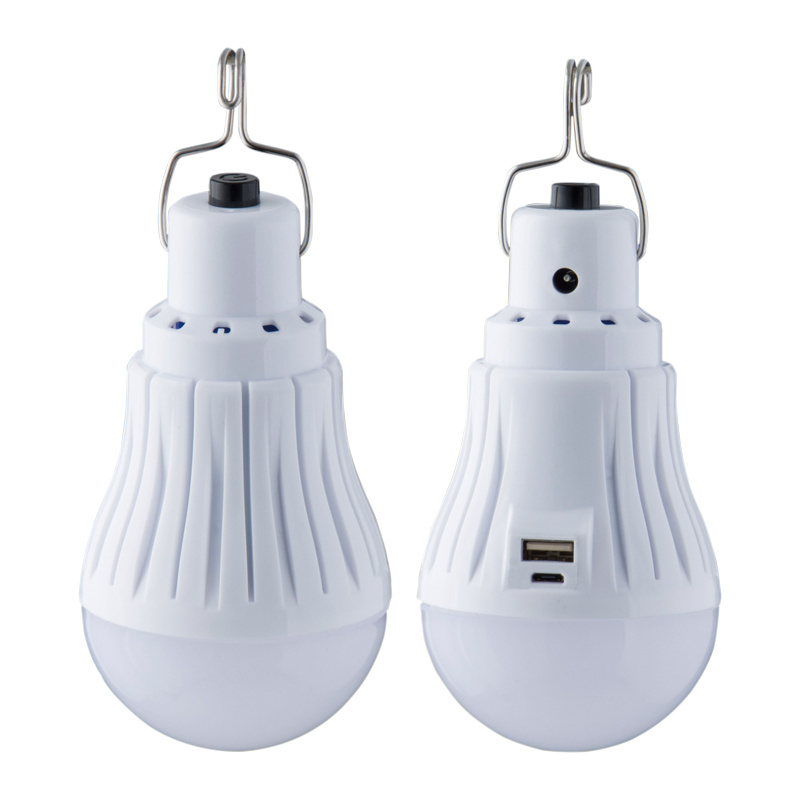 Best selling usb port energy save led bulb E27/B22 5W emergency rechargeable bulb light with hook