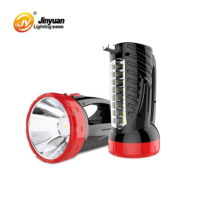 Emergency lighting IP33 plastic rechargeable high power led handheld spotlight multifunctional searchlight with side light