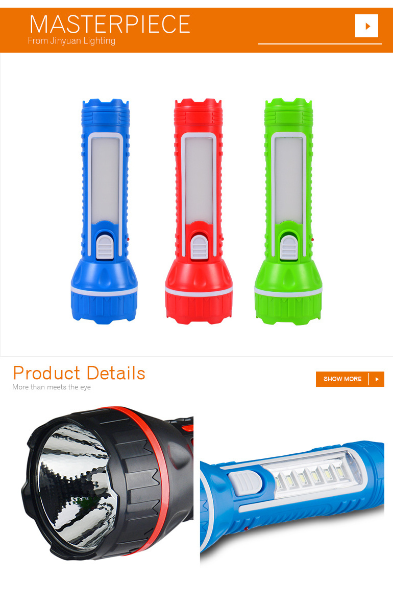 Rechargeable handheld flashlight electric high power led torch light with 500mah battery