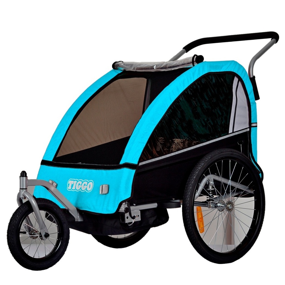 Bike Trailer for Toddlers Kids Single and Double Seat 2-In-1 Canopy Carrier With Multiple Colors