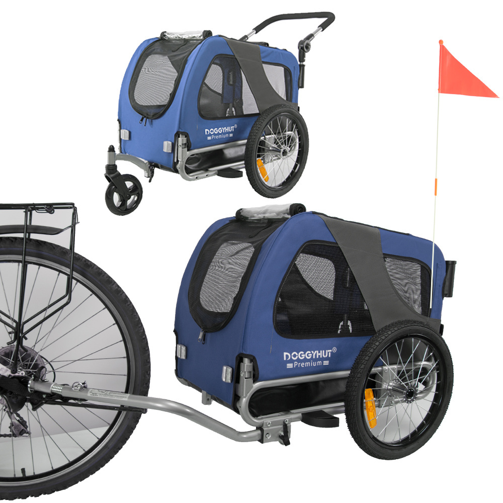 Pet Bicycle Trailer For Dogs and Cats Medium large size dog trailer can use as pet stroller 2  in 1 version