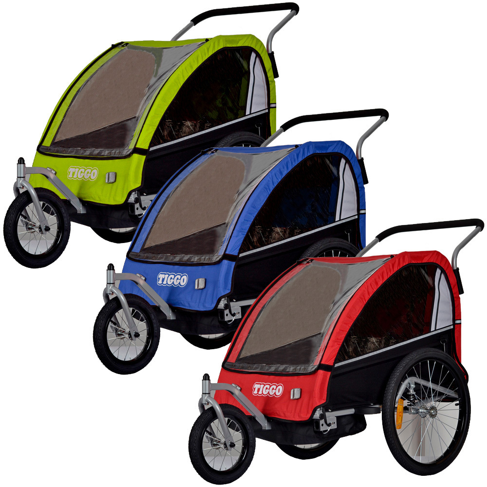 Bike Trailer for Toddlers Kids Single and Double Seat 2-In-1 Canopy Carrier With Multiple Colors